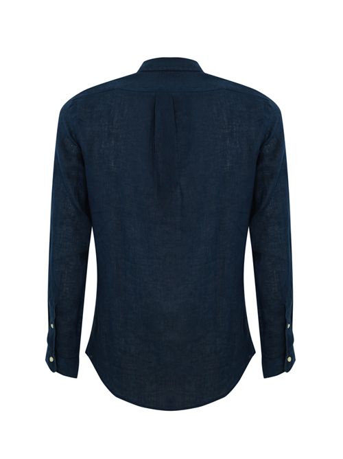 Camicia button-down in lino Navy blue POLO RALPH LAUREN | 710968915007